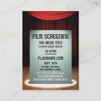 Flyer Hype Cinema Film Screening Event Promotion Business Card
