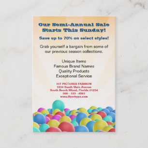 Flyer Hype Colorful Balloons Sales Business Card