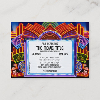 Flyer Hype Movie Marquee Cinema Film Screening Business Card