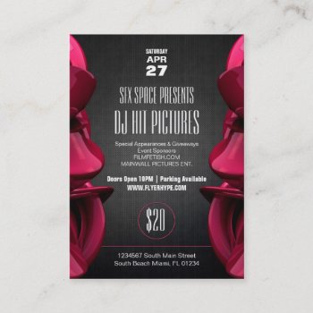 Flyer Hype Pinwall Club Party Event Card Pack by MyBindery at Zazzle