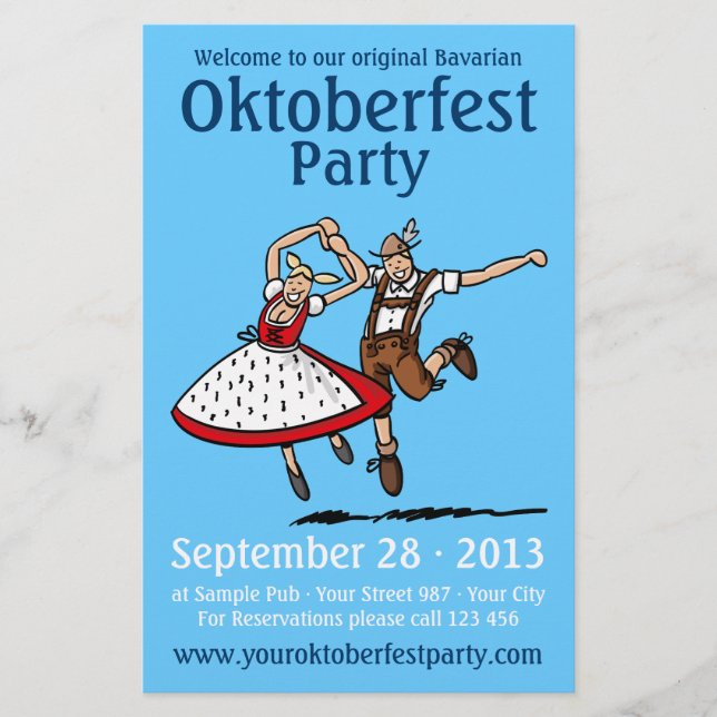 Flyer Oktoberfest Party Dancing Couple (Front)