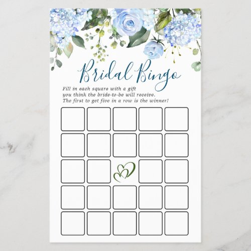 FLYER PAPER Blue Hydrangea Greenery Game