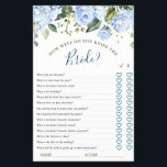 FLYER PAPER Blue Hydrangea Greenery Game<br><div class="desc">Enjoy your bridal shower with these funny games.
For further customization,  please click the "customize further" link. If you need help,  contact me please.</div>