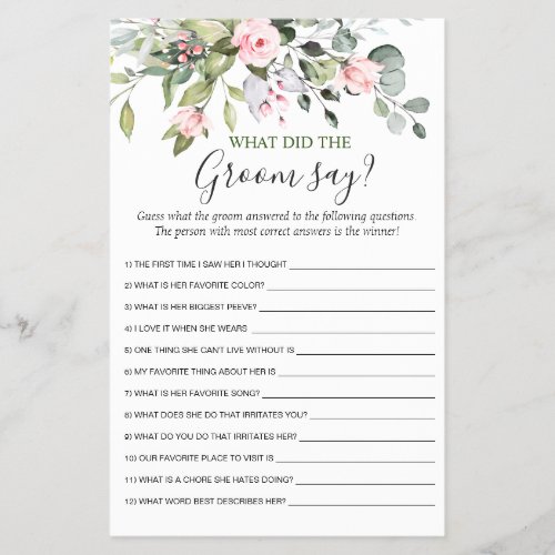 FLYER PAPER Elegant Eucalyptus Greenery Game