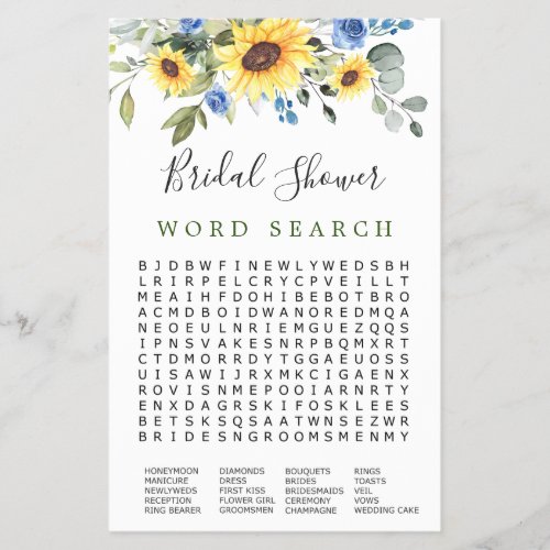 FLYER PAPER Elegant Eucalyptus Word Search Game