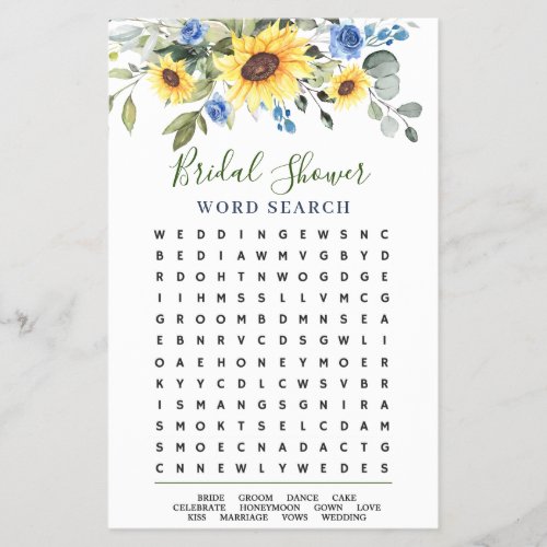 FLYER PAPER Elegant Eucalyptus Word Search Game