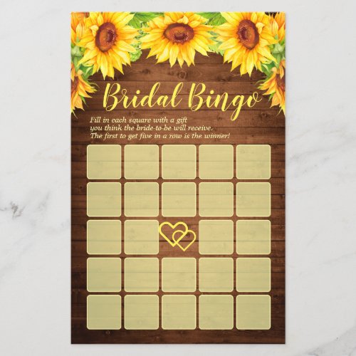 FLYER PAPER Wood Sunflower Blossom Greenery Game