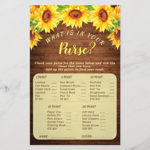 FLYER PAPER Wood Sunflower Blossom Greenery Game