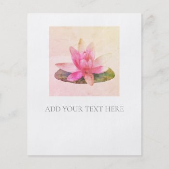 Flyer : Pink Lotus by TINYLOTUS at Zazzle
