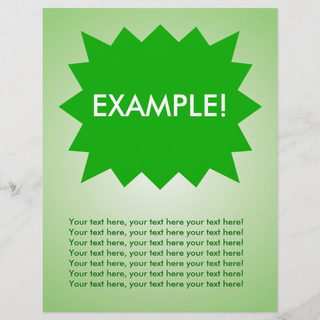 Flyer Template: Attention Getter: Green Explosion! (Front)