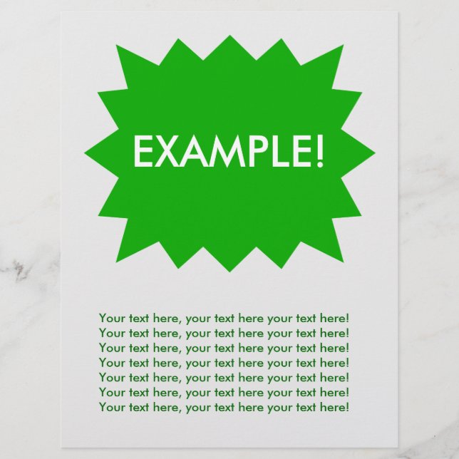 Flyer Template: Attention Getter: Green Explosion! (Front)