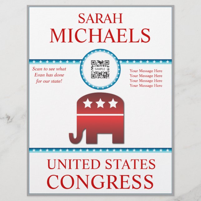 Flyer Template Republican Elephant (Front)