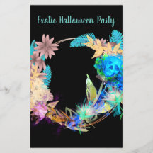 Flyer unique floral Exotic colors Halloween Party