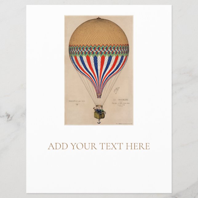FLYER : VINTAGE FRENCH HOT AIR BALLOON (Front)