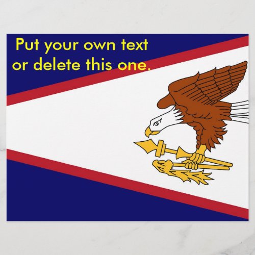 Flyer with Flag of American Samoa USA