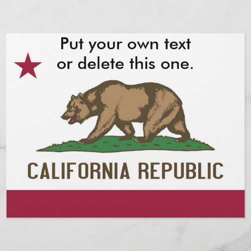 Flyer with Flag of California USA