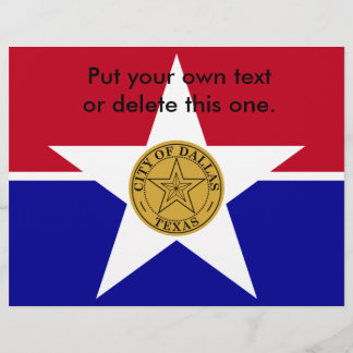 Flyer with Flag of Dallas, USA
