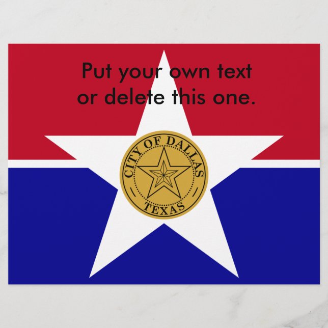 Flyer with Flag of Dallas, USA (Front)