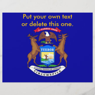 Flyer with Flag of Michigan, U.S.A.