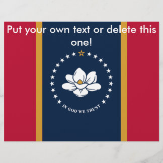 Flyer with Flag of Mississippi State, USA