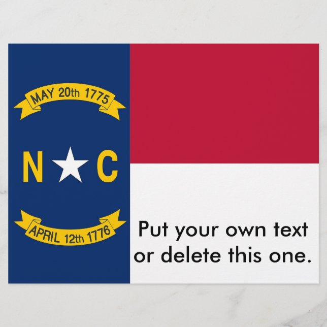 Flyer with Flag of North Carolina, U.S.A. (Front)