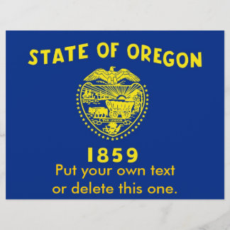 Flyer with Flag of Oregon, U.S.A.