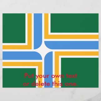 Flyer with Flag of Portland, Oregon, USA