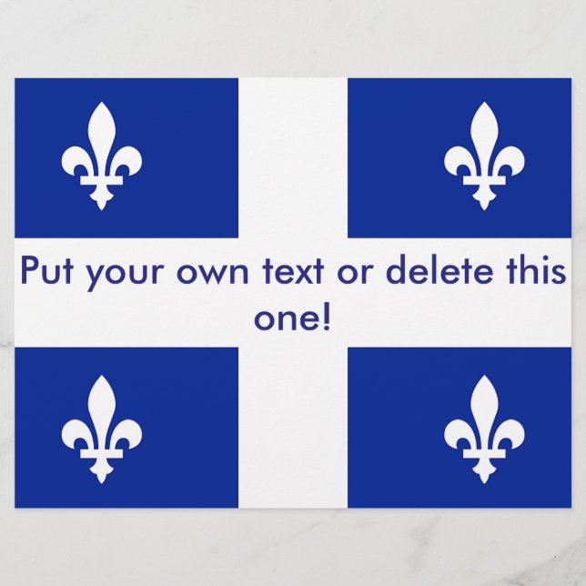 Flyer with Flag of Quebec, Canada (Front)