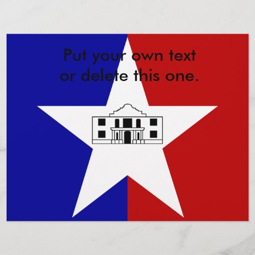 Flyer with Flag of San Antonio City USA