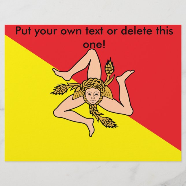 Flyer with Flag of Sicily, Italy (Front)