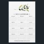 Flyers Botanical Olive Branch 2025 Calendar<br><div class="desc">Promote your small business, boutique, or restaurant with these beautifully designed 2025 calendars! Featuring elegant watercolor olive branch artwork, these customizable calendars are perfect for showcasing your brand, upcoming events, or special promotions throughout the year. Use the template fields to personalize your text and create a unique, professional message that...</div>