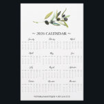 Flyers Botanical Olive Branch 2026 Calendar<br><div class="desc">Promote your small business, boutique, or restaurant with these beautifully designed 2026 calendars! Featuring elegant watercolor olive branch artwork, these customizable calendars are perfect for showcasing your brand, upcoming events, or special promotions throughout the year. Use the template fields to personalize your text and create a unique, professional message that...</div>
