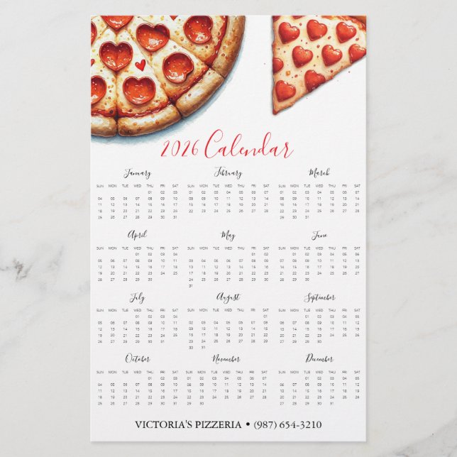 Flyers Pizza Restaurants 2026 Calendar (Front)