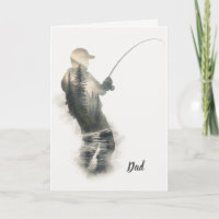"Flyfisherman Double Exposure" Greeting Card
