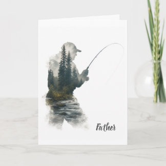 "Flyfisherman Double Exposure" Greeting Card