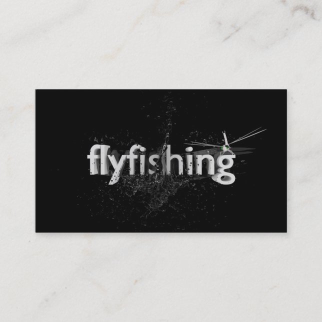 Flyfishing black and white business card (Front)