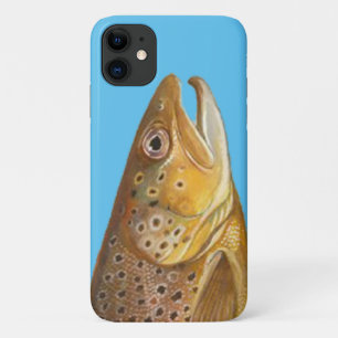 Flyfishing Brown Trout Fish Head - Skin Print iPhone 11 Case