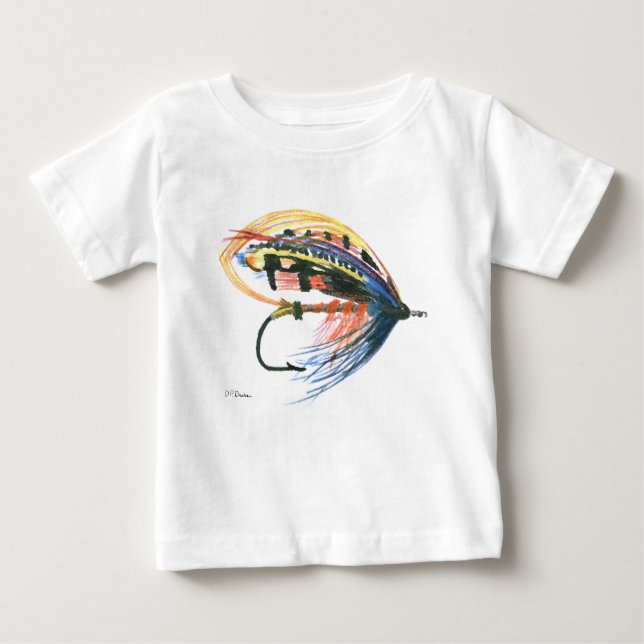 FlyFishing Lure Art Salmon Fly Lure Baby T-Shirt (Front)