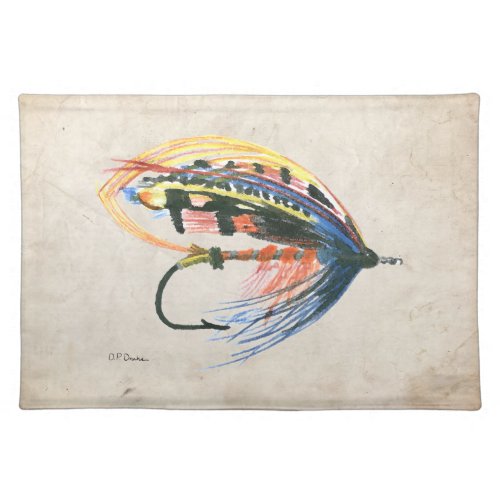 FlyFishing Lure Art Salmon Fly Lure Cloth Placemat