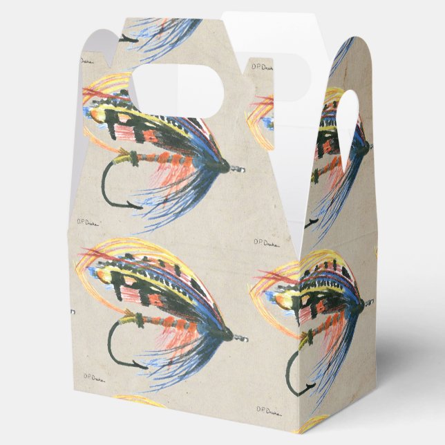 FlyFishing Lure Art Salmon Fly Lure Favor Boxes (Opened)