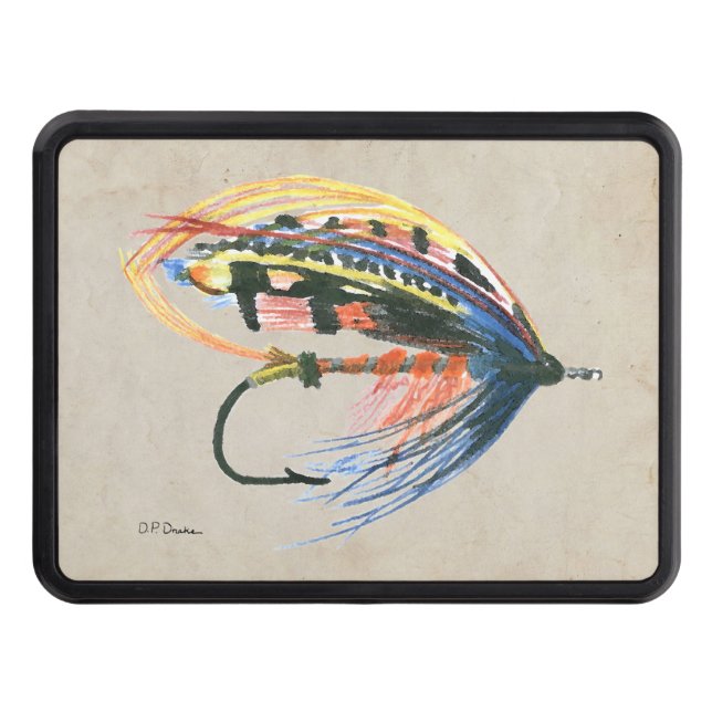FlyFishing Lure Art Salmon Fly Lure Hitch Cover (Front)