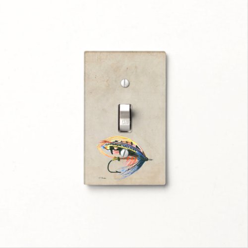 FlyFishing Lure Art Salmon Fly Lure Light Switch Cover