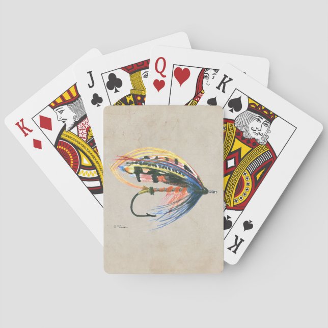 FlyFishing Lure Art Salmon Fly Lure Poker Cards (Back)