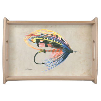 FlyFishing Lure Art Salmon Fly Lure Serving Tray