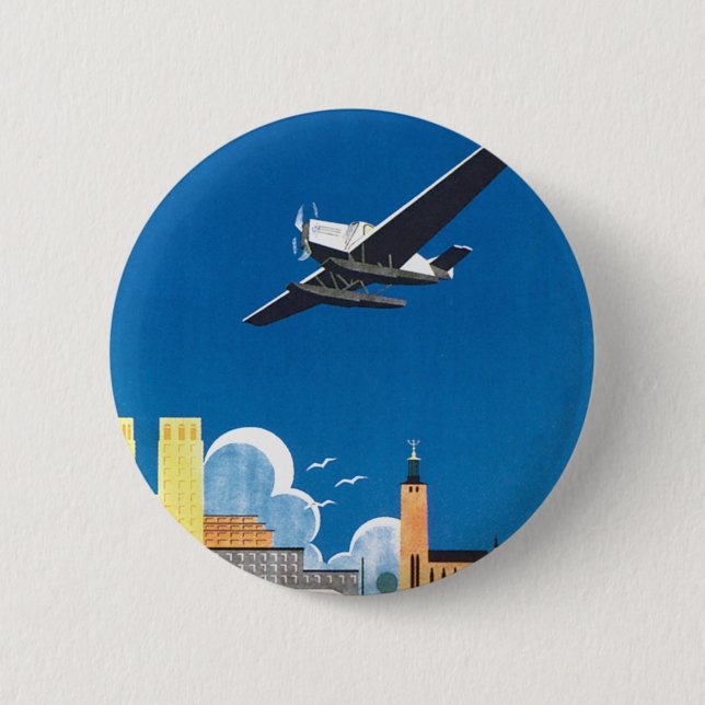 Flyg Over Stockholm Button (Front)