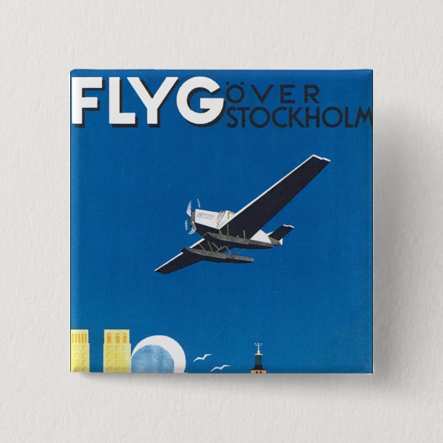 Flyg Over Stockholm Button (Front)
