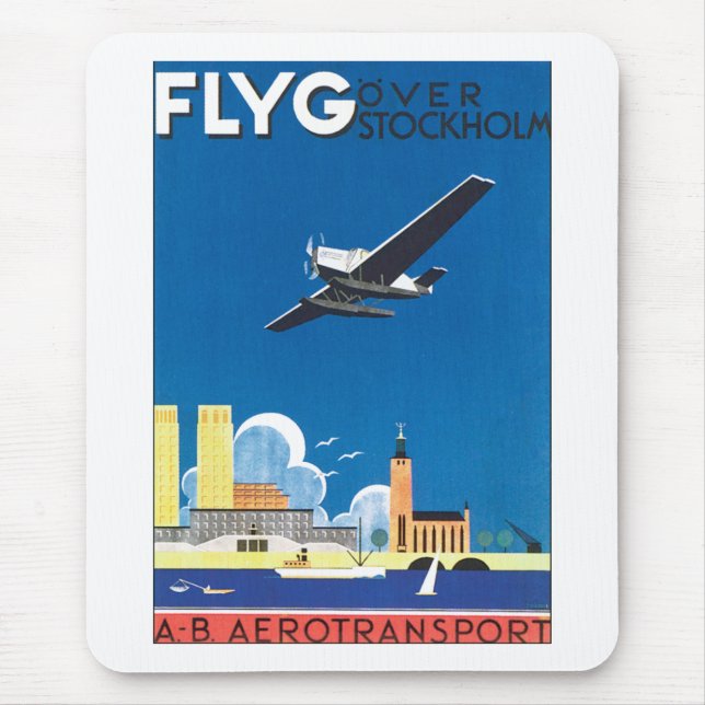 Flyg Over Stockholm Mouse Pad (Front)