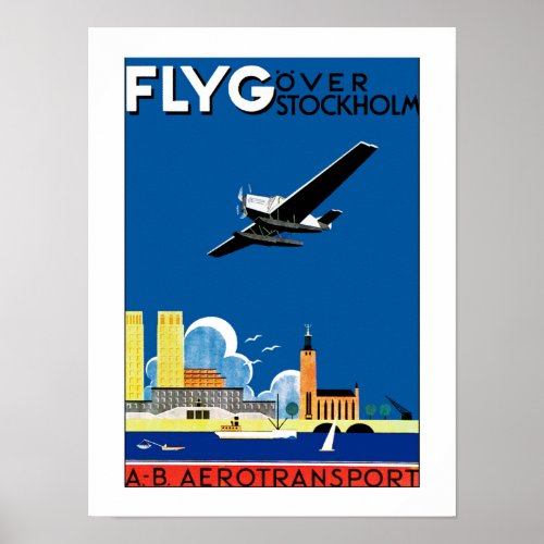 Flyg Over Stockholm Poster