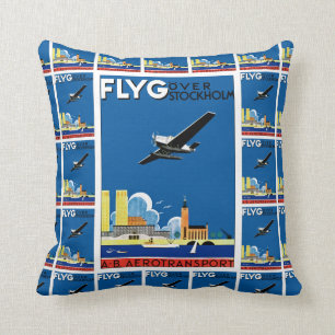 Flyg Over Stockholm Throw Pillow