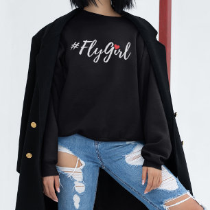 #FlyGirl Typography Simple,Modern Travel Sweatshirt